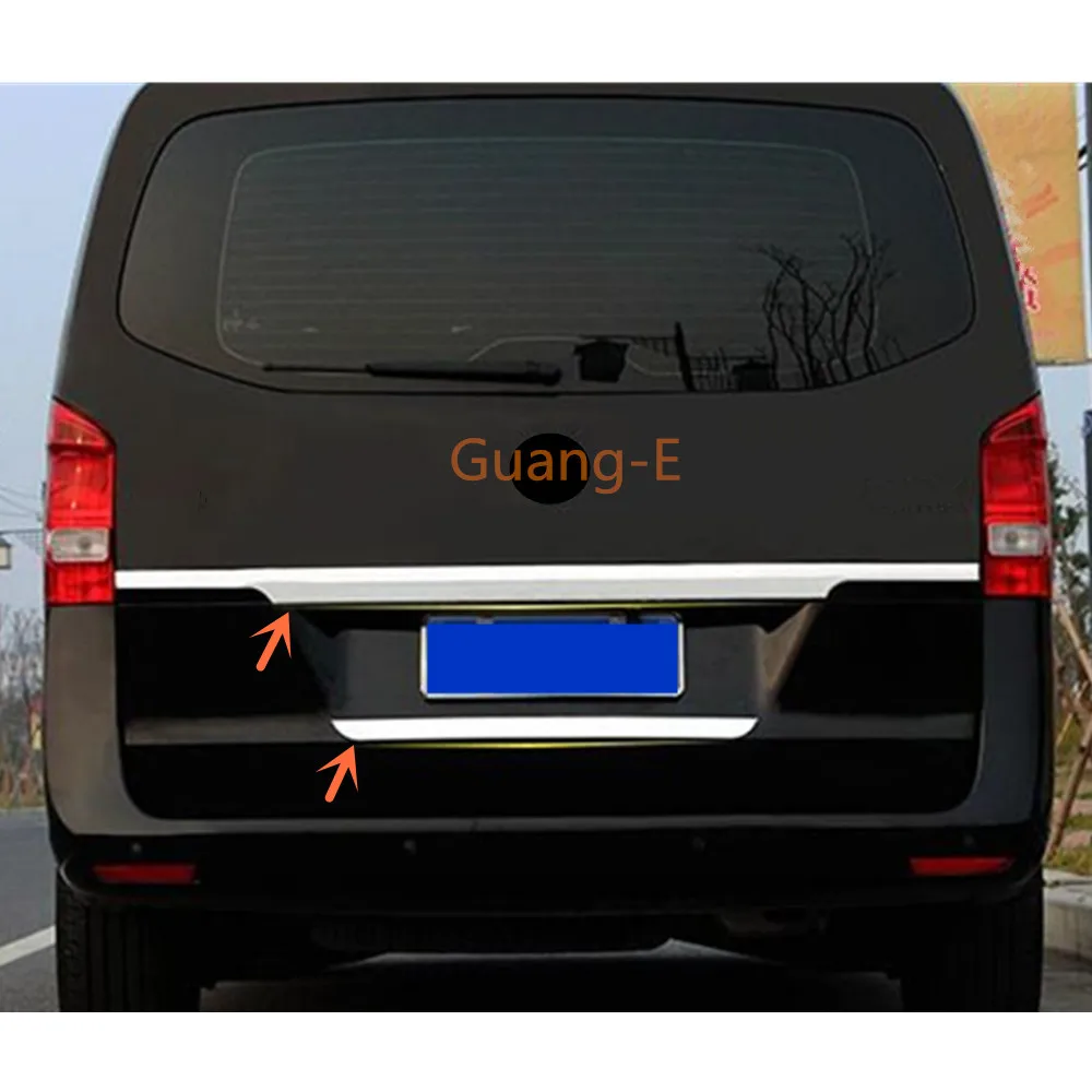 For Mercedes Benz Vito W447 2016 2017 2018 2019 2020 2021 2022 Stick Trunk Stainless Steel Rear Door Tailgate Frame Plate Trim