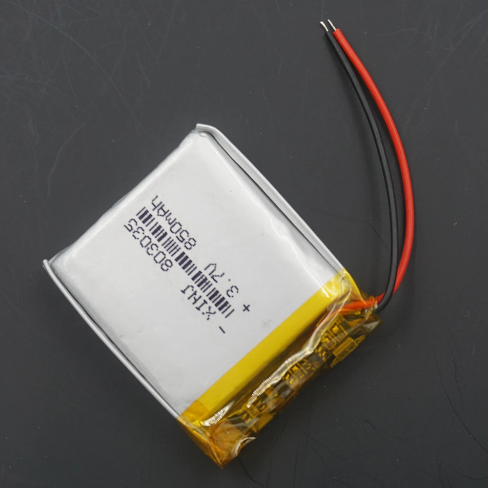 بطارية ليثيوم 3.7 فولت 850 مللي أمبير 3.14 وات في الساعة 803035   لتحديد المواقع مسجل القيادة مشغل موسيقى MP3 MP4 سمّاعات بلوتوث كاميرا الهاتف