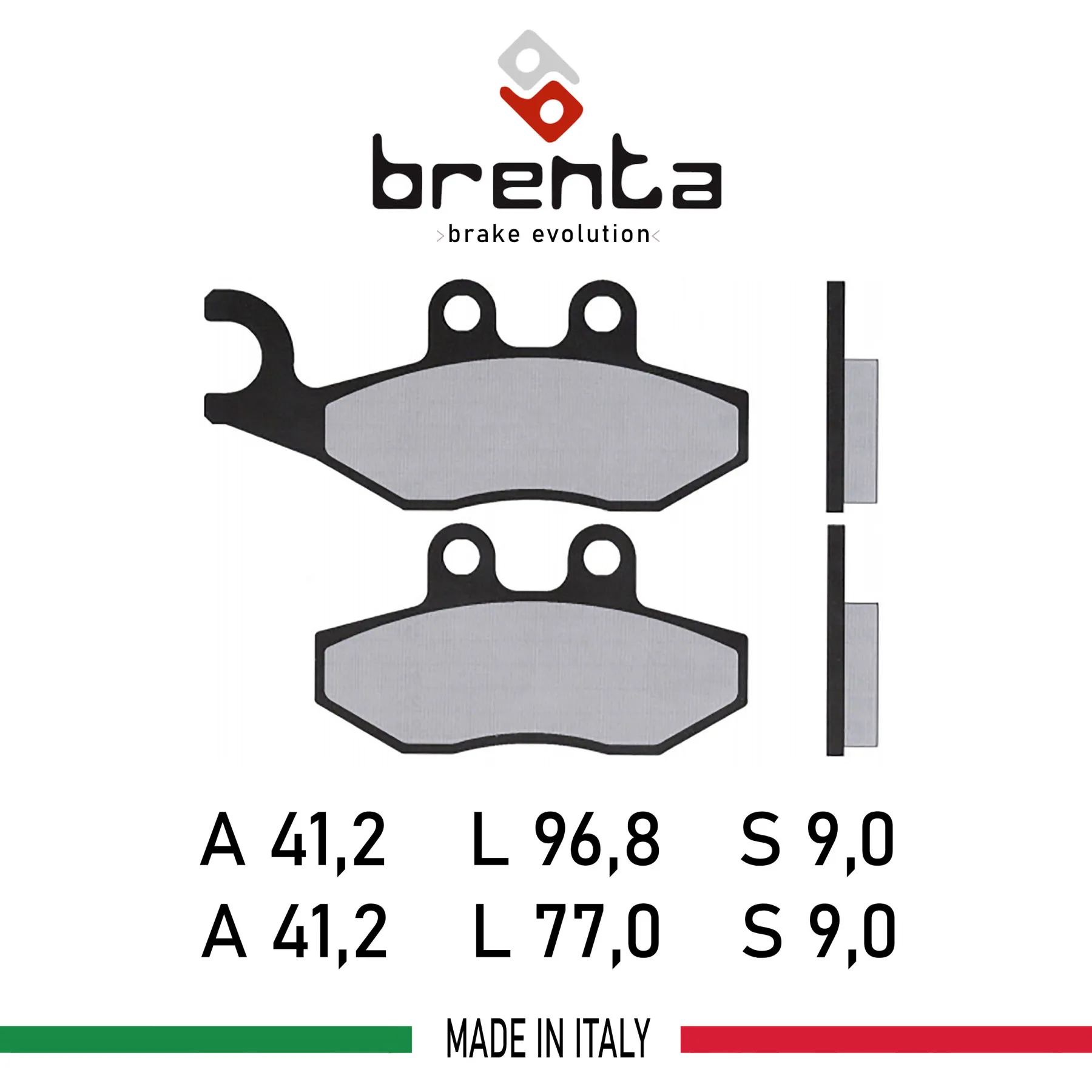 Brenta for PIAGGIO Fly 50/100/125/150/ MP3 400/500 FT3041-SFA353 Motorcycle-Scooter Brake Disk Pad Organic (!! Front!!)