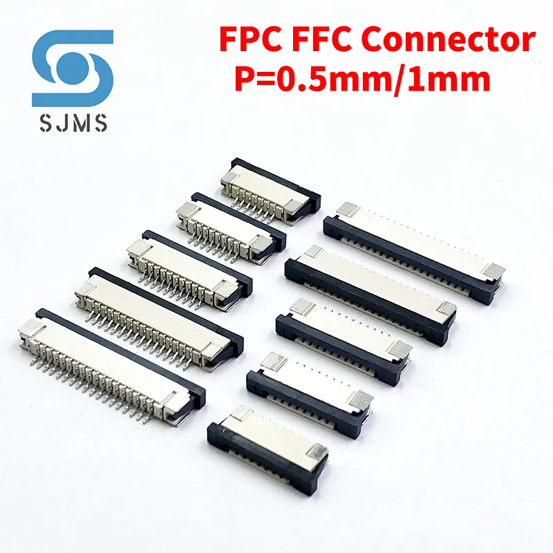 10 SZTUK 0,5 mm 1,0 mm FPC FFC Złącze Płaski kabel PCB Złącza SMT ZIF 4 5 6 7 8 10 12 16 18 20 26 28 30 32 36 40 50 54 60P P