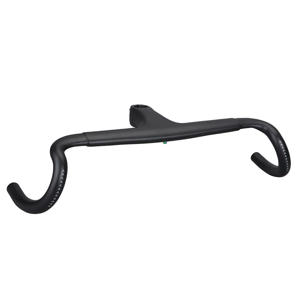 Balugoe-carbon fiber handlebar for road bike, integrated bicycle handle, matte black color, 28.6mm