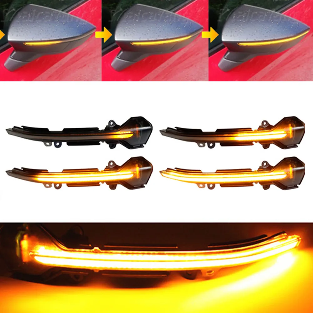 2pieces Dynamic LED Turn Signal Side Mirror Indicator Sequential Light Blinker For SEAT Leon Mk3 5F Ibiza Mk5 KJ Arona 2018