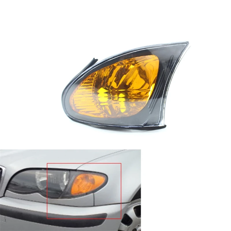 1Pair Headlight Corner Lights Turn Signal For BMW 3 Series E46 02-05 63137165859 63137165860