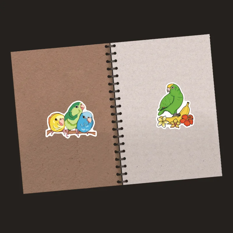 10/30/50pcs Warm Parrot Stickers Waterproof Skateboard Motorcycle Guitar Luggage Laptop Bicycle Sticker Kids Toys