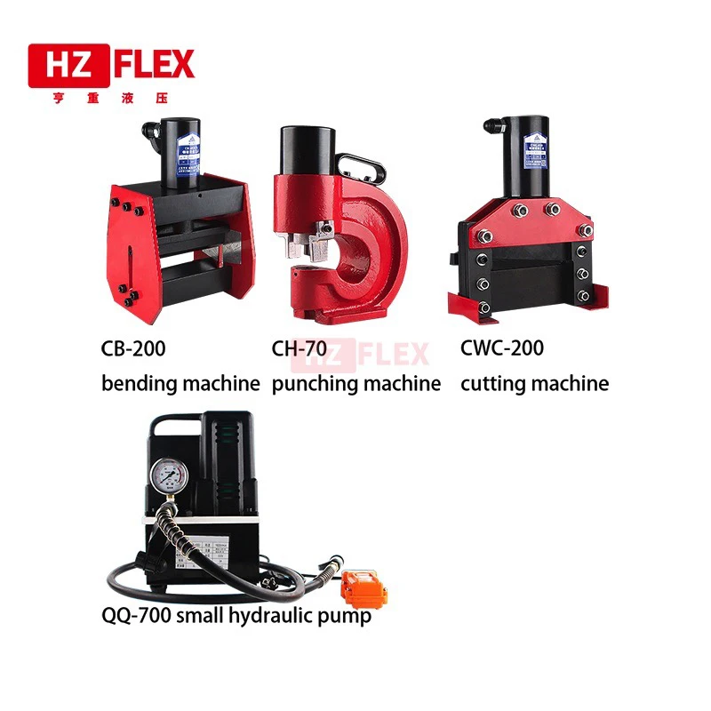 

By air Portable bus processing machine cutting puncher copper processing tool with QQ-700 electric hydraulic pump