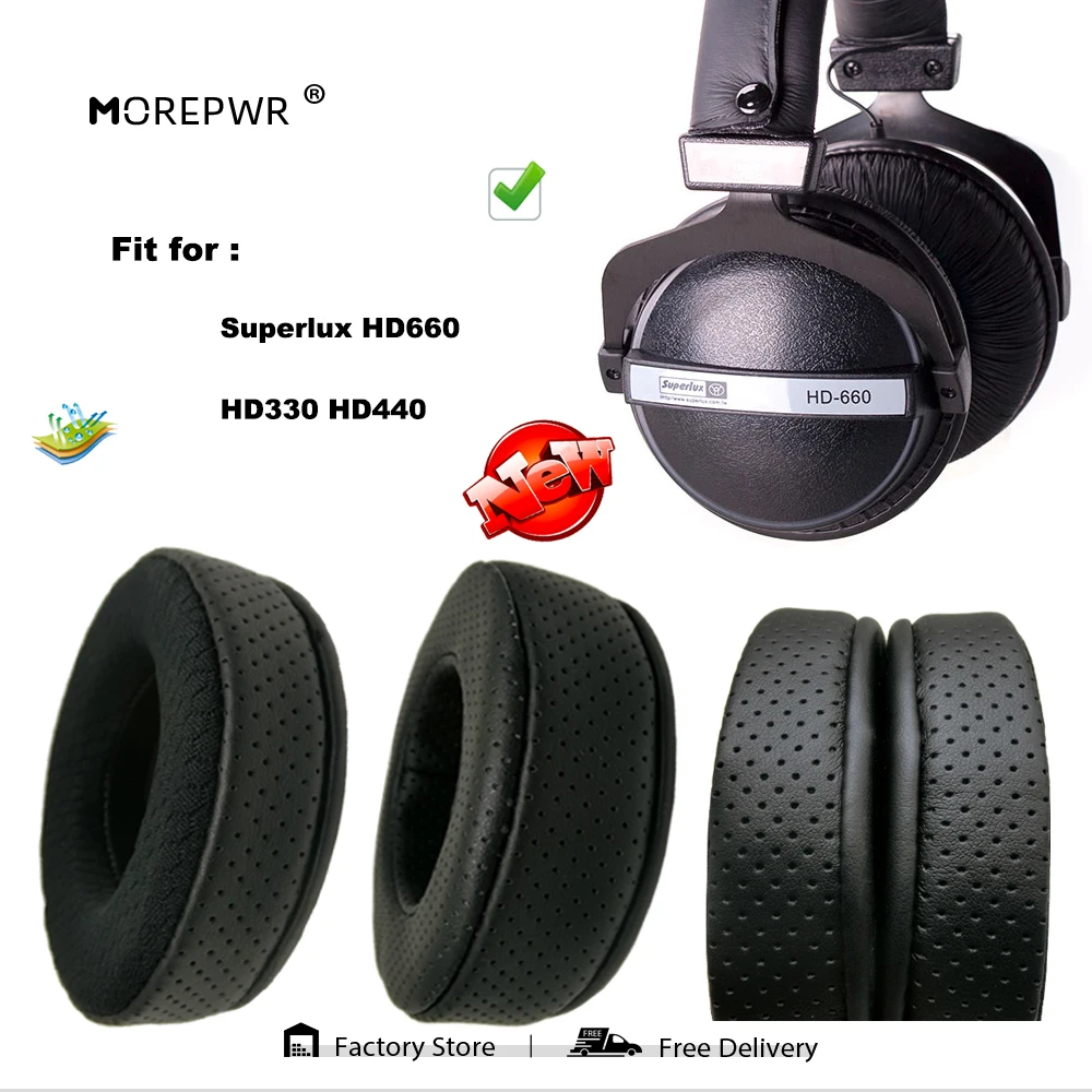 

Morepwr New upgrade Replacement Ear Pads for Superlux HD660 HD330 HD440 Headset Parts Leather Cushion Velvet Earmuff