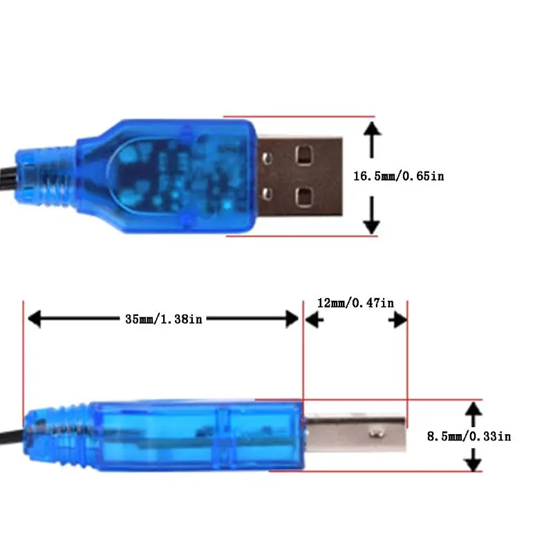 1Pc 3.7V 400mA NiMh/NiCd Battery USB Charger Packs SM 2P Forward Plug Electric Toy USB Charging Cable