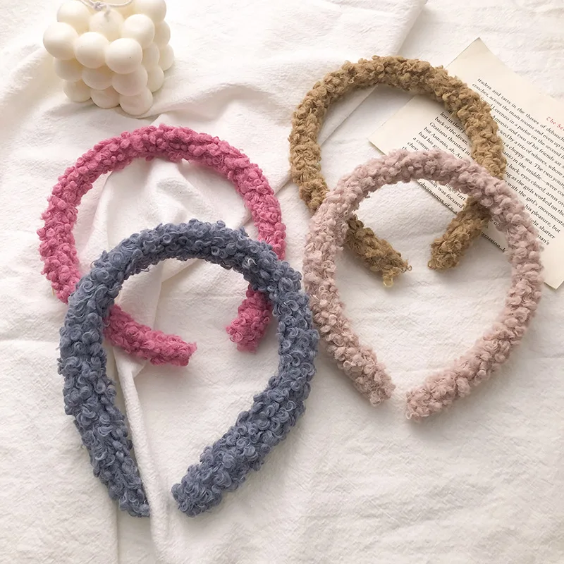 Winter Wool Headbands Hair Accessories For Women Terry Plush Hair bands Wholesale Face Wash Girls Head Bands Makeup HeadBands