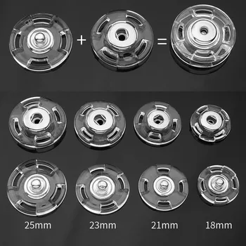 10 adet şeffaf yuvarlak Snap düğmesi görünmez akrilik gizli ceket düğmesi kazak bebek giysileri aksesuarları
