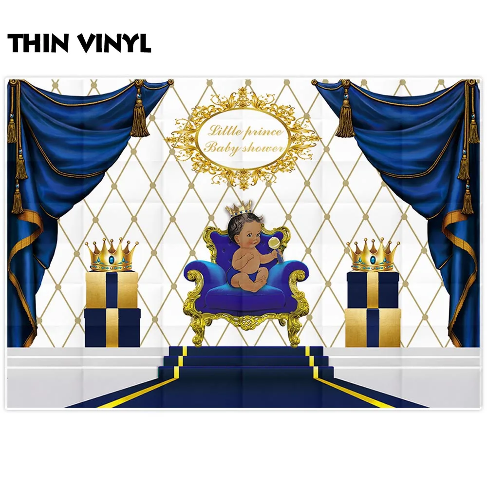 Allenjoy-telones de fondo para fotografía, cortina de celosía para Baby shower, príncipe, silla, corona, Cumpleaños de Niños
