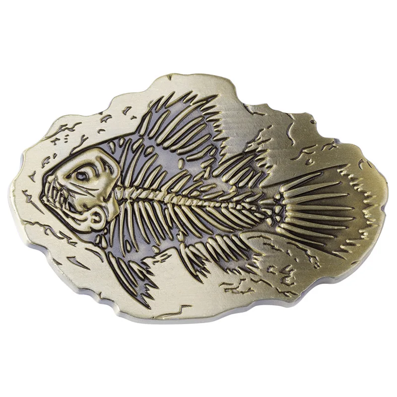 Piranha Fossil Belt Buckle Fish Skeleton