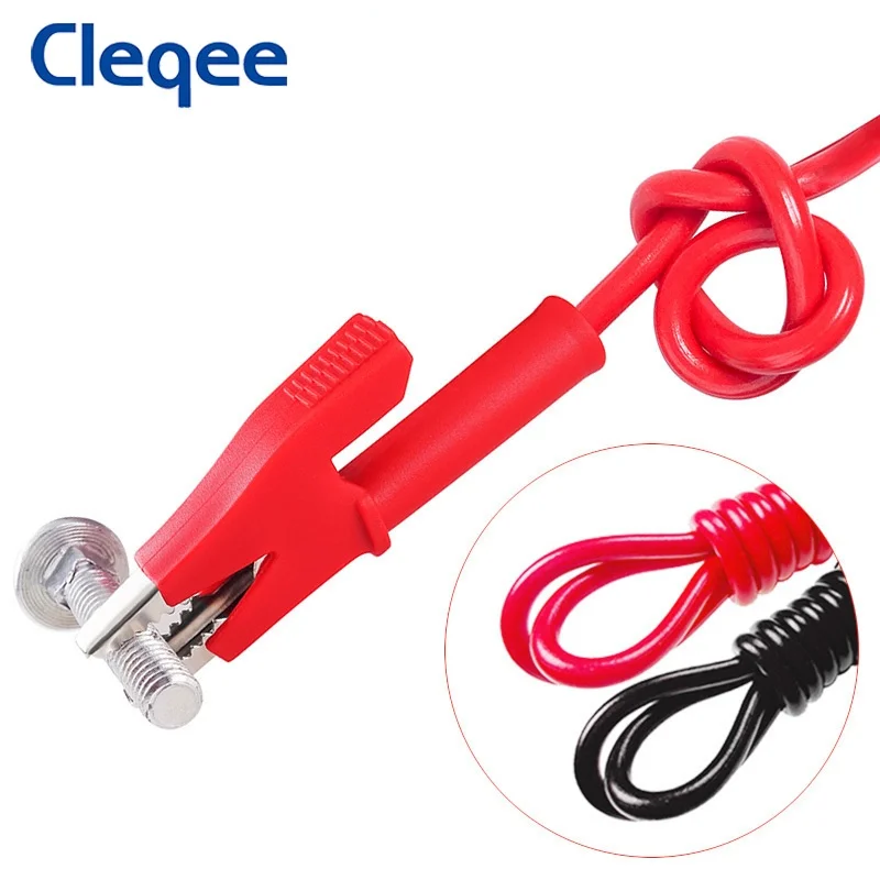 Cleqee P1024 2M 3M 5M Alligator Clips Test Leads Dual Ended Crocodile Wire with Insulators Clips Test Flexible Copper Cable