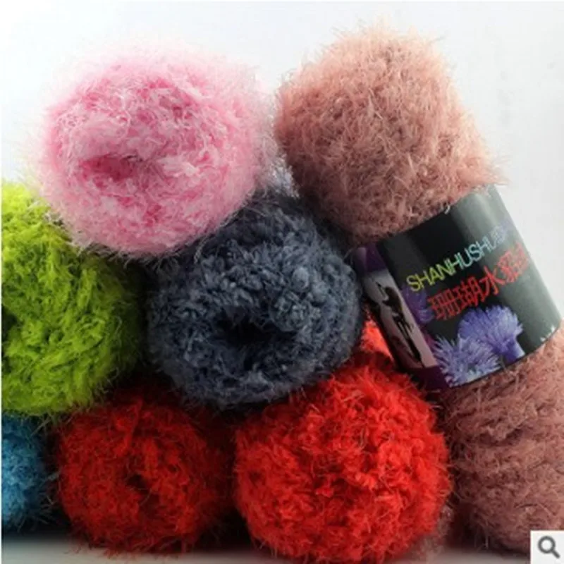 5 Ball Craft Double DK Knitting Mink velvet Crochet Coral Mink cashmere Yarn Long Hair Down Feather Wool Yarn Ball 4 ply