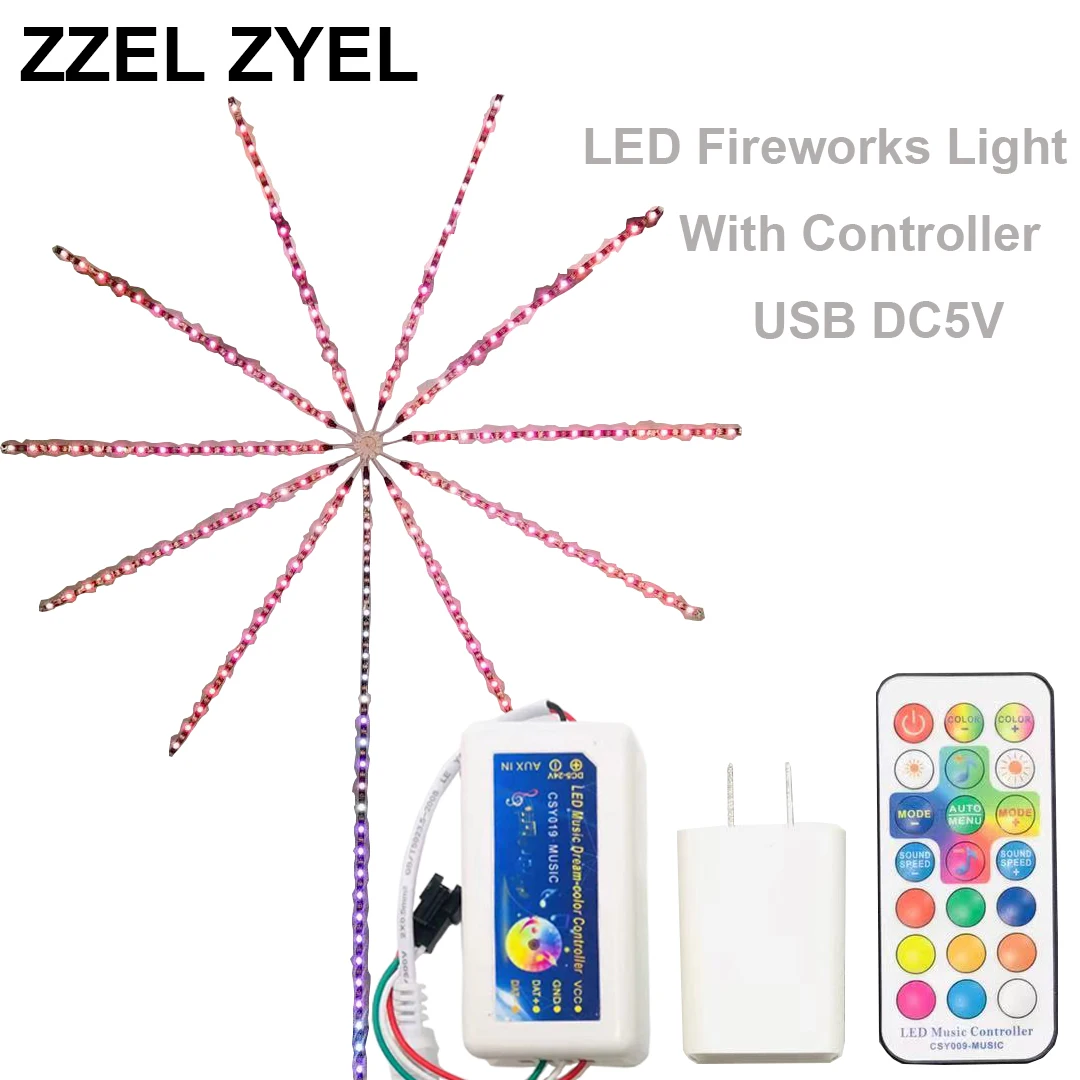 Fuochi d'artificio RGB DC5V 5050 Bluetooth vocale SMD LED diodo a nastro strisce flessibili decorazione romantica per le vacanze del Festival