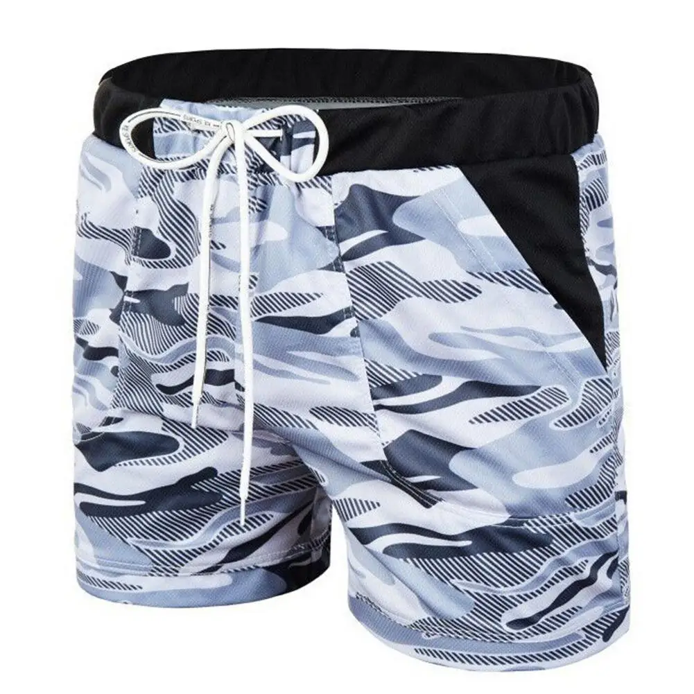 Bañadores de camuflaje informales para hombre, pantalones cortos de playa con cordón, traje de baño, surf, longboard