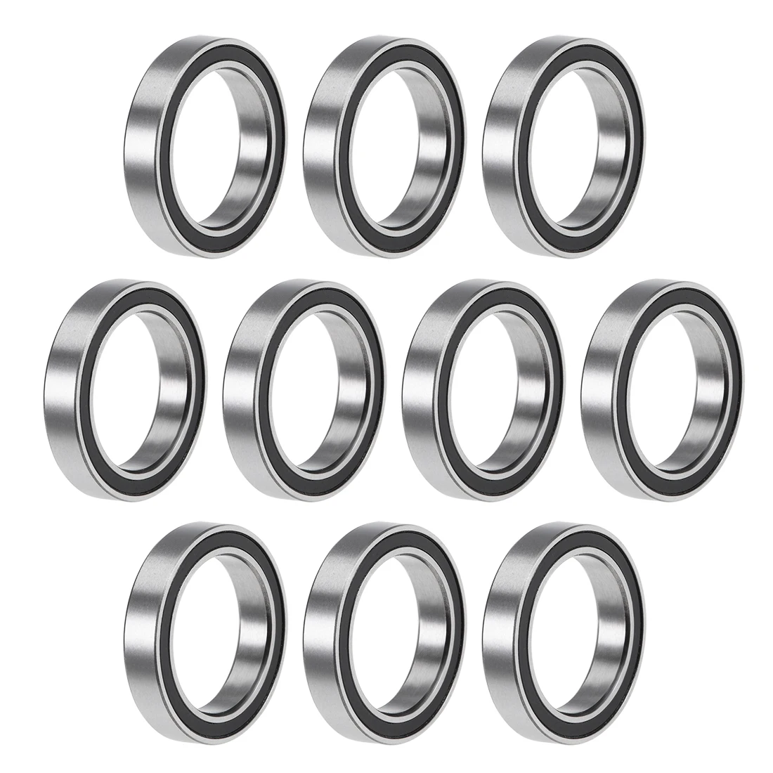 uxcell 10pcs 6702-2RS Deep Groove Ball Bearings Z2 15mm x 21mm x 4mm Double Sealed Chrome Steel for Home Garden DIY