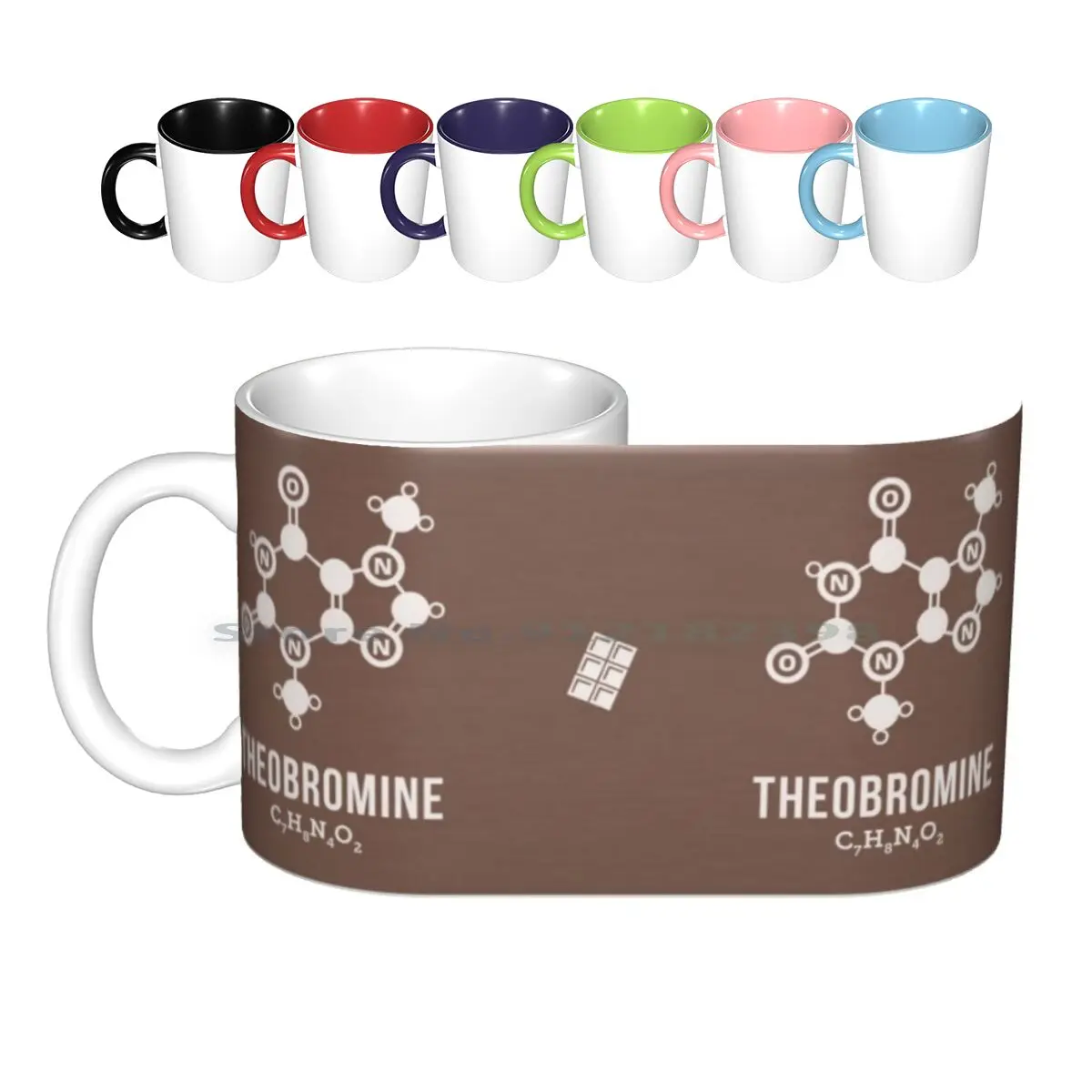 Theobromine Ceramic Mugs Coffee Cups Milk Tea Mug Science Chemistry Molecules Chocolate Theobromine Creative Trending Vintage