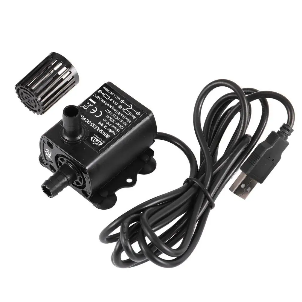 

New Ultra-quiet Mini Brushless DC/USB Water Pump 5/12V 5-10W 250-400L/H Lift 300cm Submersible Fountain Aquarium Circulating