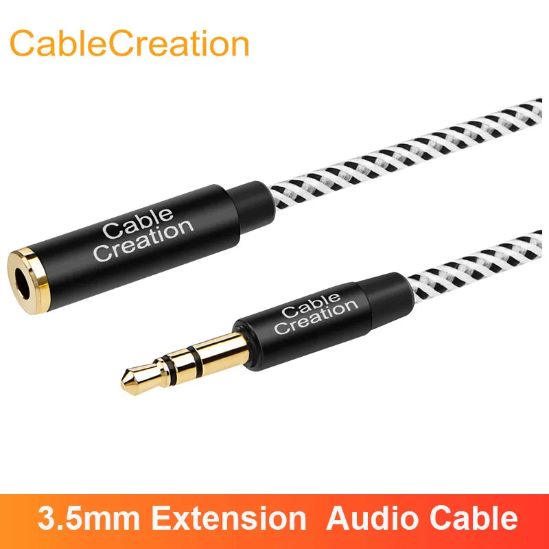 

CableCreation Aux Cable 3.5mm Male to Female Extension Stereo Audio Cable For iPhones MP3 Microphone 1.5ft/3ft/6ft/10ft/15ft