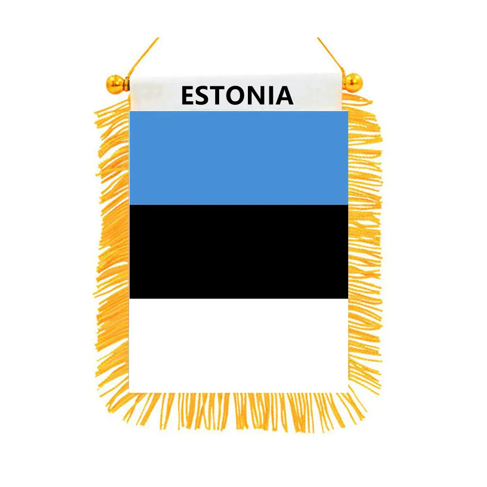 MORNING estonia national flag 8x10cm /10X15cm double side printing car window decoration flag