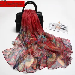 DANKEYISI Big Size Mulberry Silk Scarf Women Ladies Silk Women Long Scarves Shawl Female Hijab Wrap Summer Beach Cover-ups