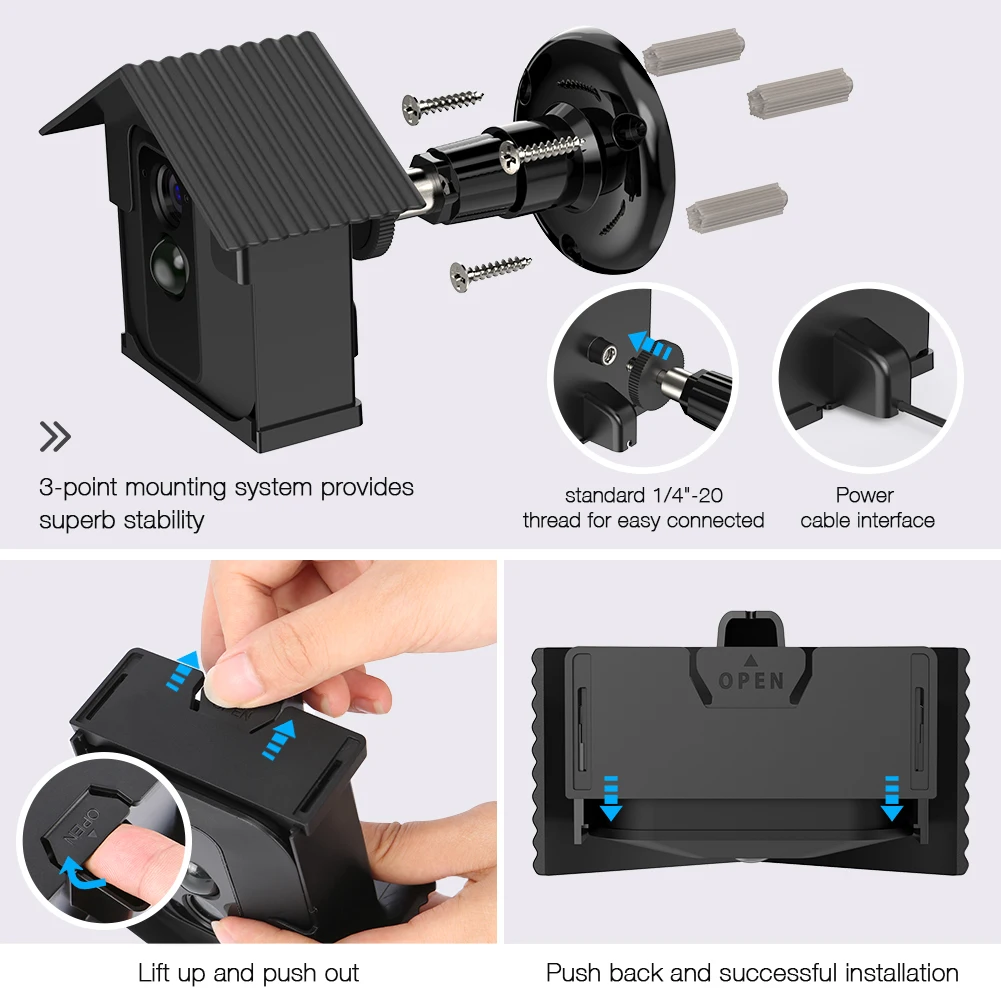 مقاوم للماء جدار جبل ل طرفة XT كاميرا ، البلاستيك واقية + 360 درجة قطب قوس