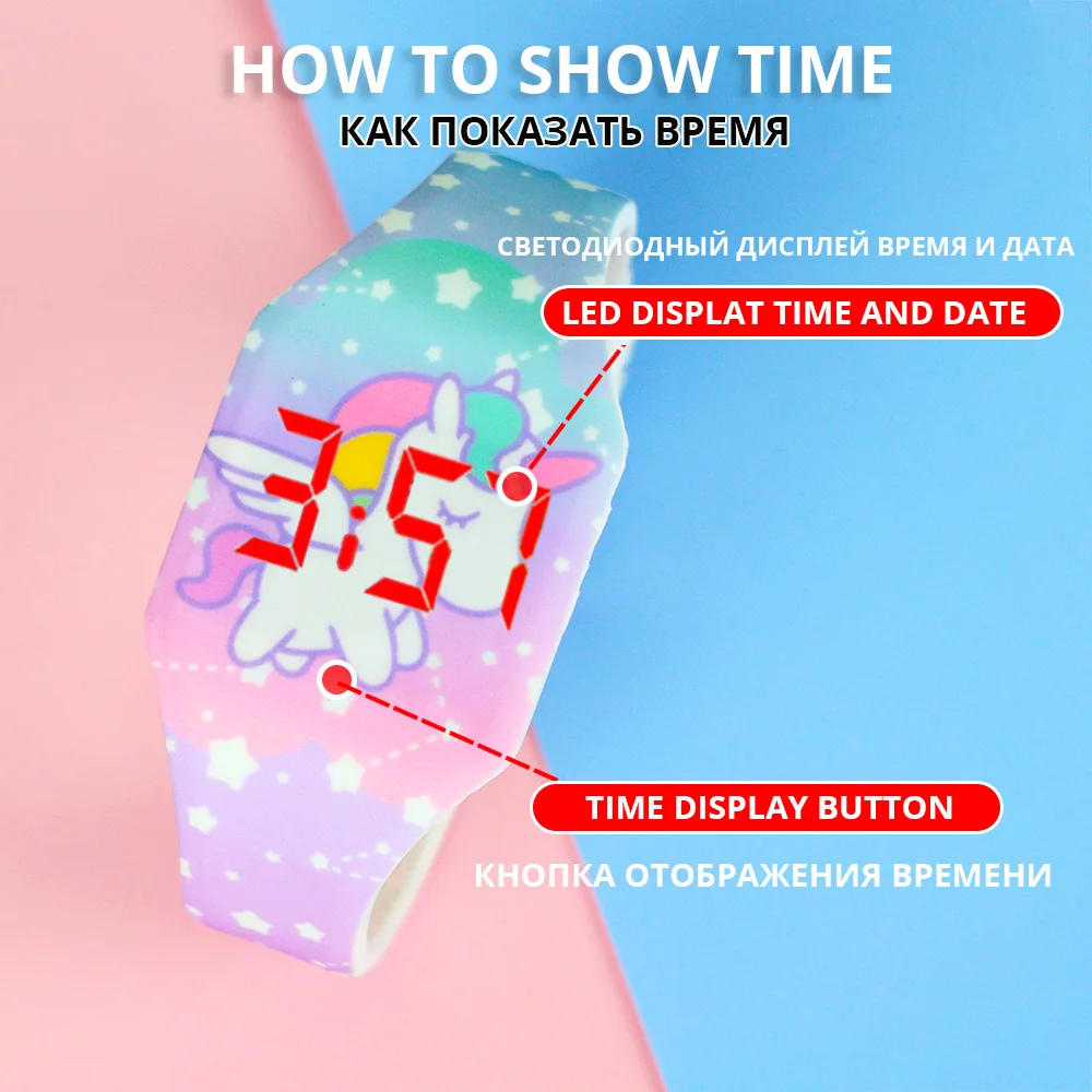 Cartoon Pattern Luminous Kids Watches for Girls LED Children Watch Boys Silicone Strap Reloj Infantil Wristwatches Dropshipping