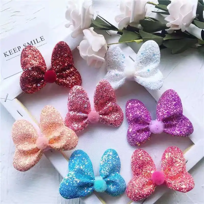 Pet Grooming Accessories Sequined Net Yarn Ball Bow Hair Clips Dog Hairpin Headwear Teddy Hair Clips  Hair Plastic Frog