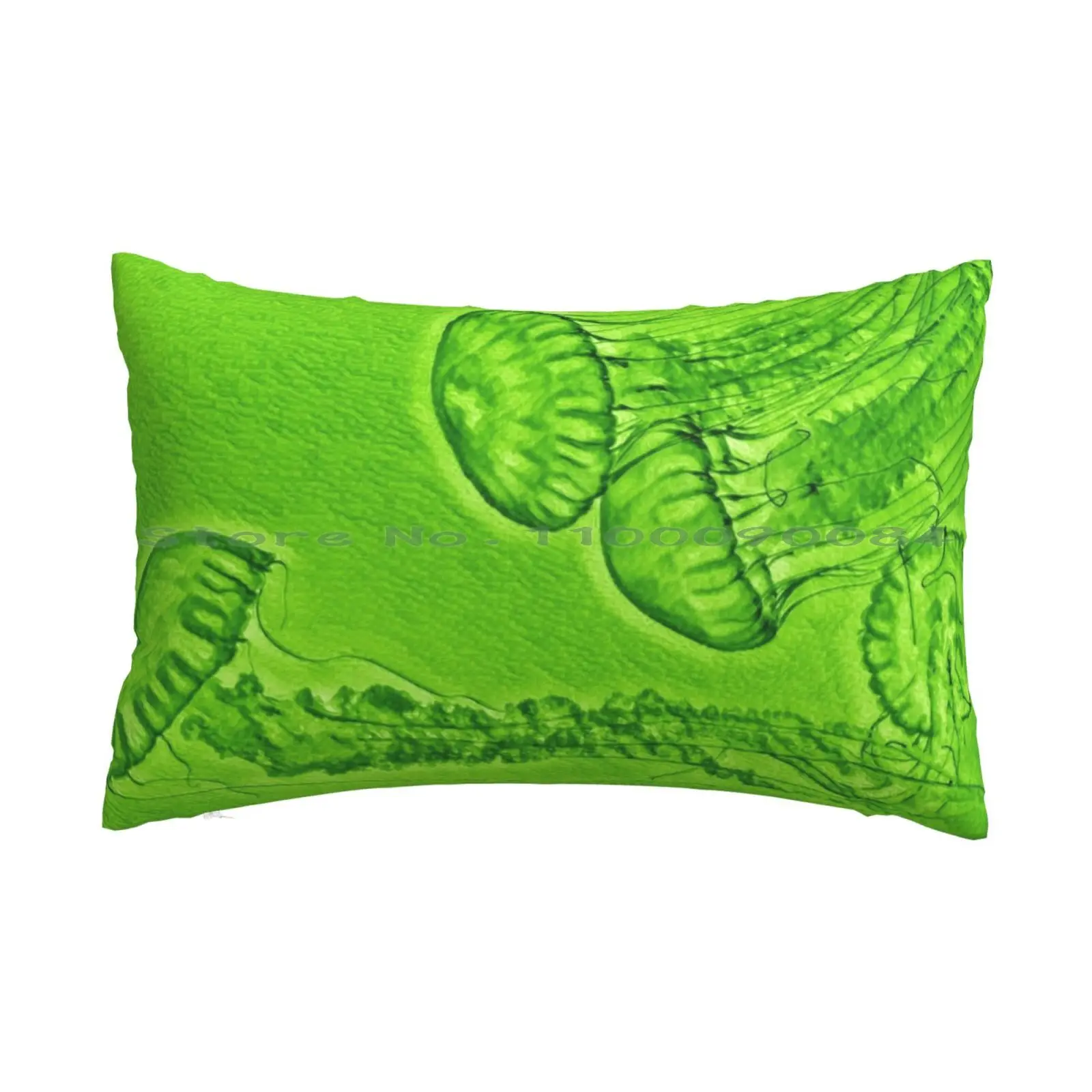 Floating Jellyfish ( Lime Green ) Pillow Case 20x30 50*75 Sofa Bedroom Bull Terrier Owner Bully Dads Bully Mom Bully Owners