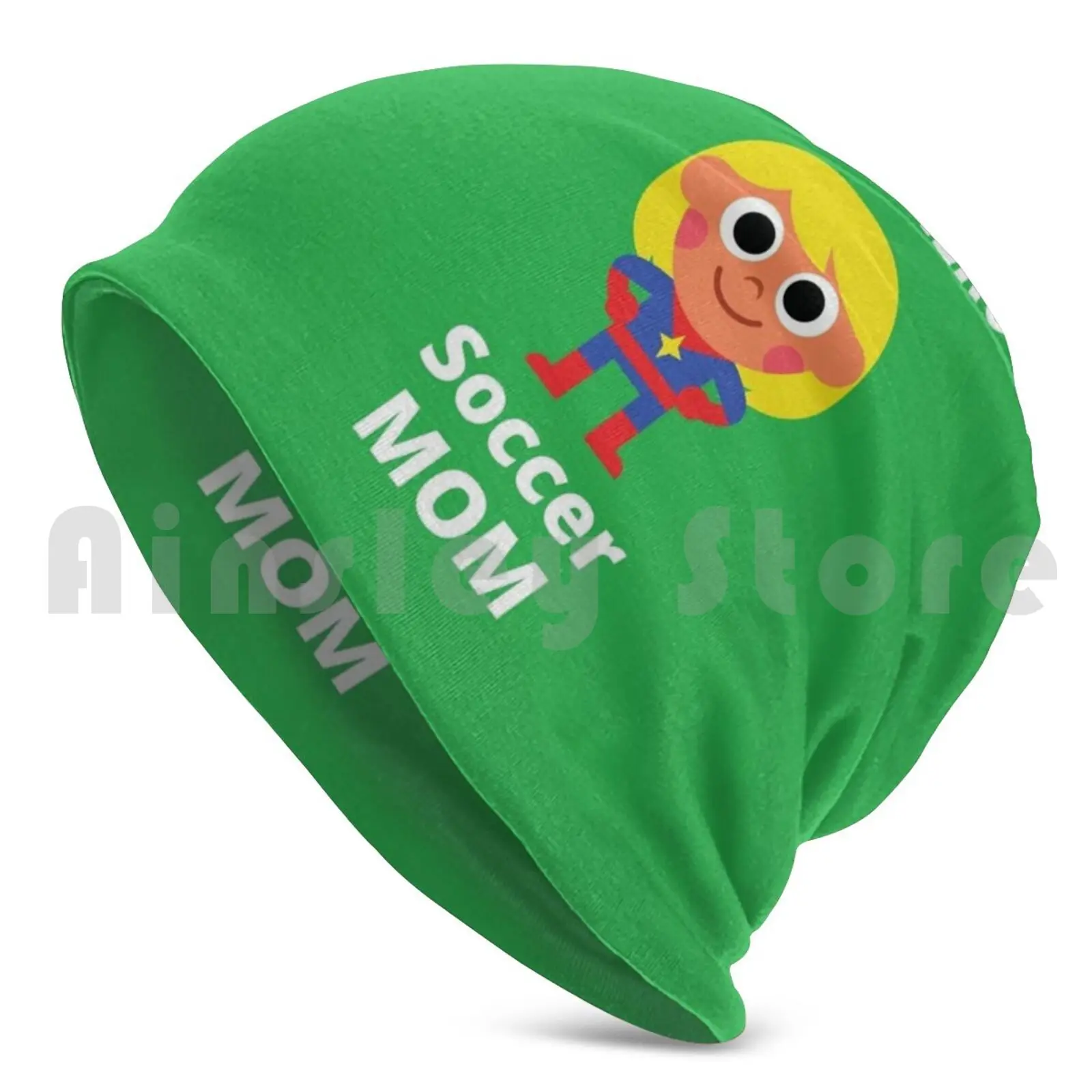 Soccer Mom Super Hero Beanie Hedging Cap DIY Print Cushion Mother Mom Scoccer Youth Sports Team Team Play Children