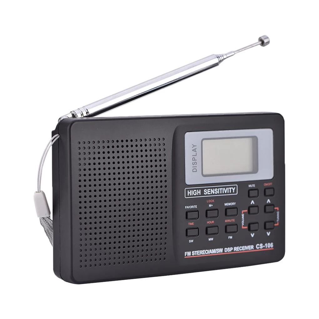 FM/AM/SW/LW/TV Full Band Radio Receiver Portable Alarm Clock Digital Memory Function Radio 9 KHz