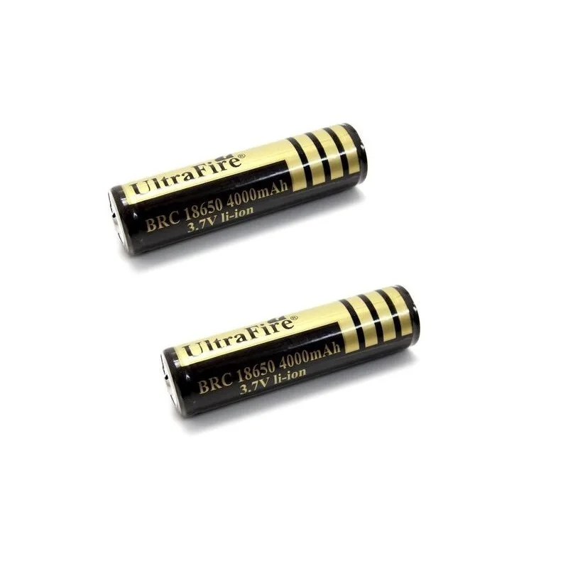 2PCS/Lot BRC 18650 3.7 V 4000mAh Capacity Li-Ion Battery for LED Flashlight / Gimbal Parts