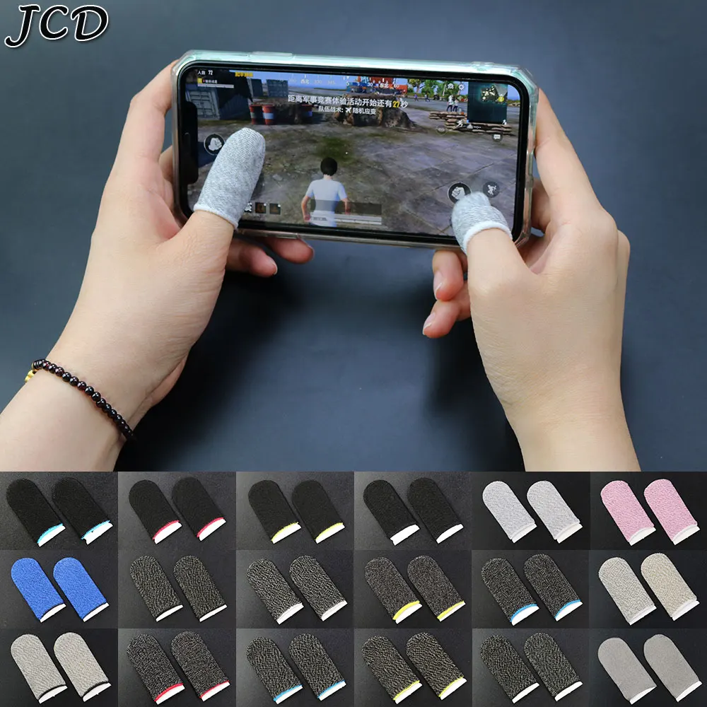 

JCD 2pcs Finger Cover Game Controller For PUBG Sweat Proof Non-Scratch Sensitive Touch Screen Gaming Finger Thumb Sleeve Gloves