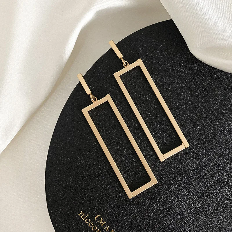 MEYRROYU 316L Stainless Steel Fashion Jewelry Romantic Geometric Rectangular Drop Earrings 2023 Trendy For Women New Party Gift