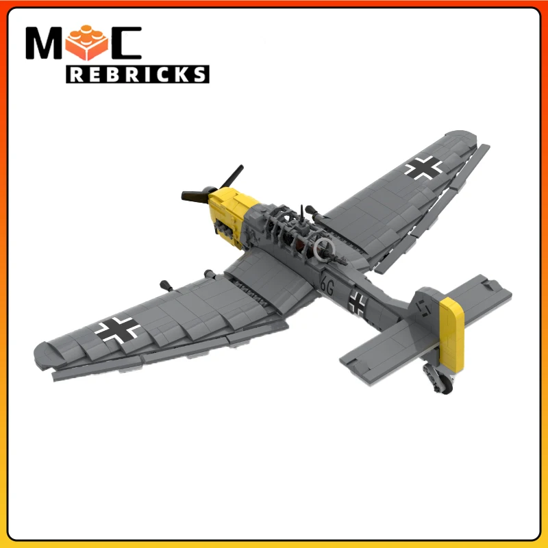 WWII Military Fighter Stuka B-2 MOC Blocks Air Force Fighter Assembled Building Block Toy Children\'s Gift Aircraft Suit Model