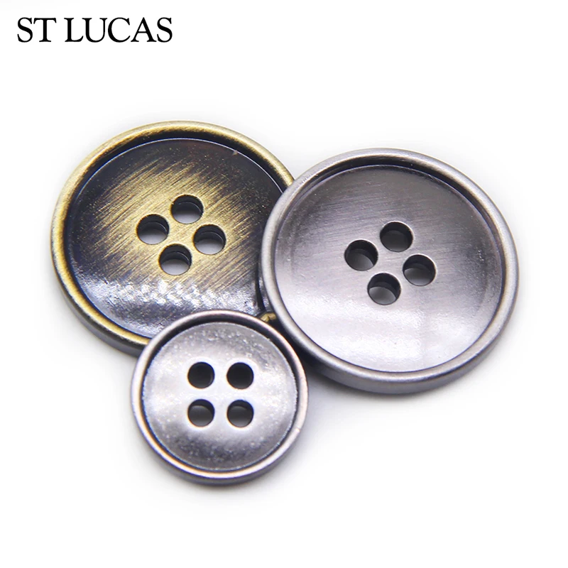 New arrived 10pcs/lot high quality metal button bronze old silver sewing button for jacket seweat overcoat garment accessories