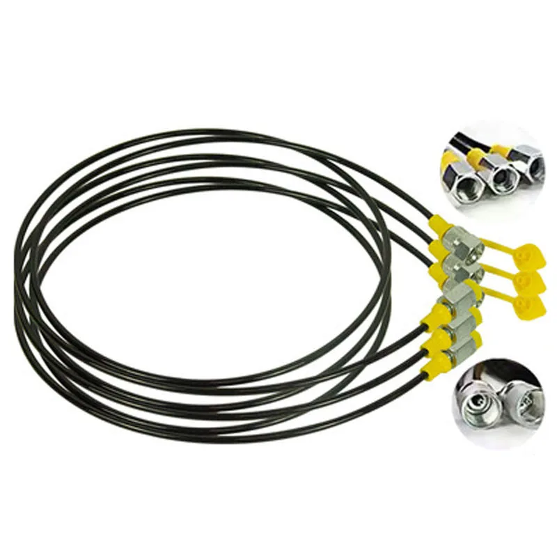 Hydraulic pressure gauge test kit with 5 pressure gauges, 3 test hoses and 24 couplings for Komatsu quick connectors