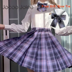 Pleated Harajuku Preppy Style Summer Women Skirt Plaid Kawaii Y2K High Waist Dance Bow Skirt Mini Cute Japanese School Uniforms