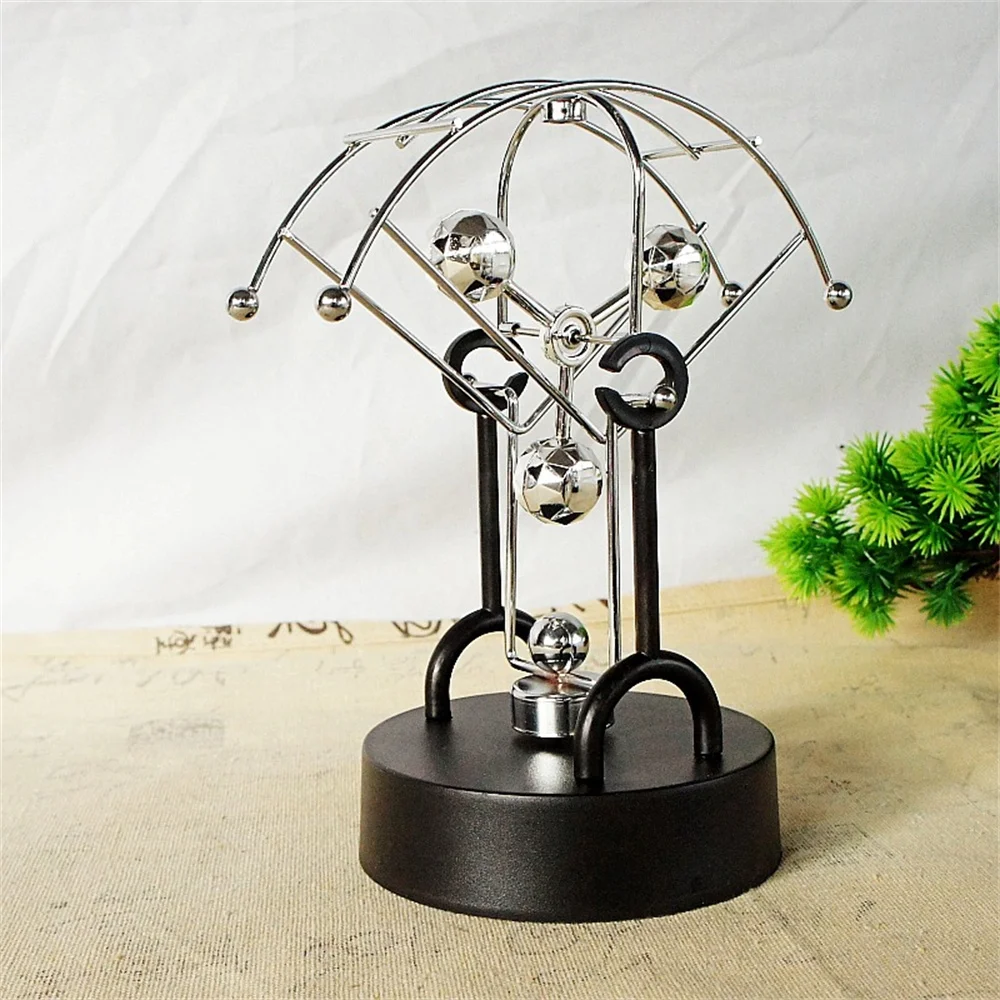 Metal Perpetrator Magnetic Perpetual Motion Newton Pendulum Metal Chaotic Pendulum Newton\'s Cradle Craft Toy Home Decoration
