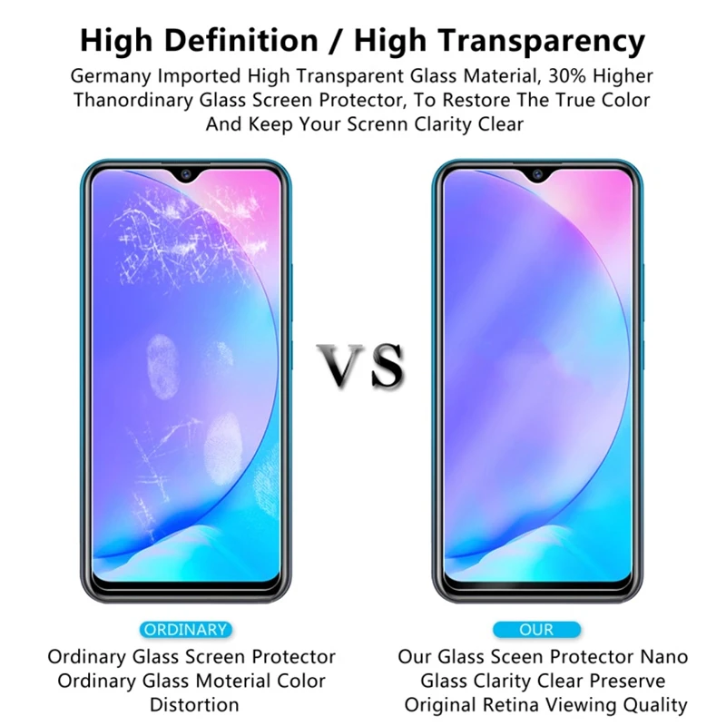 Tempered Glass for VIVO V20 V17 Neo Pro X51 Y11 Y17 V19 Y30 Y50 Y12S Y20 Screen Protectors for VIVO X27 Pro X23 Y31 Y33