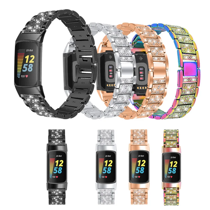 Cinturini rosa bling per Fitbit Charge 4 / Charge 6 / Charge 5 Cinturino di ricambio Bracciale Charge 5 Accessori per cinturini da polso Donna Uomo