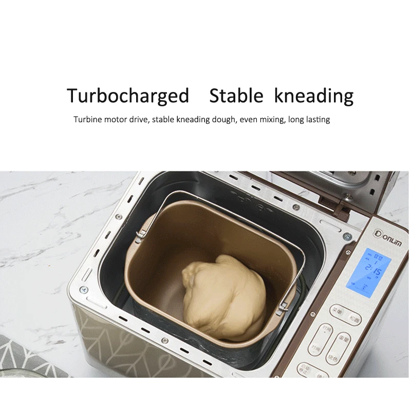 Machine à pain de bricolage à domicile DL-TM018 machine à pétrir automatique de pâte, torréfacteur de pain intelligent multifonction 25 menu/synchronisation 13h 1PC