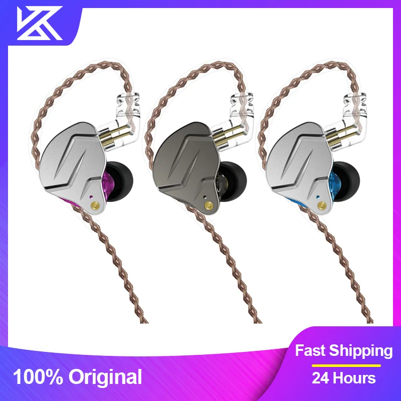 KZ ZSN Pro Headphones In Ear Monitor Hybrid Technology Best Earphone 1BA+1DD HIFI Bass Phone Metal Wired Headset With Microphone