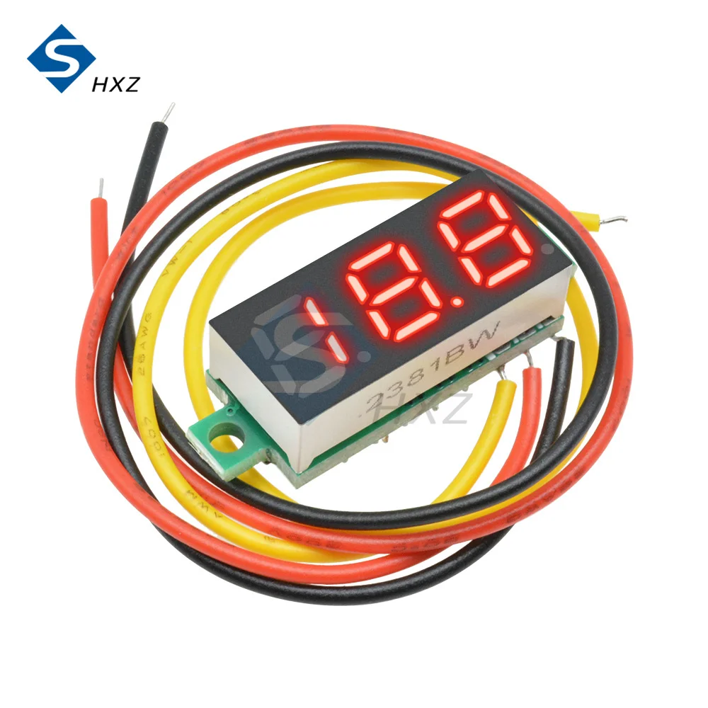 

Mini 0.28 Inch 3 Wire LED Digital Voltmeter DC 0-100V Voltage Meter For Auto Car Mobile Power Voltage Tester Detector