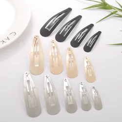 20pcs 4cm/5cm/6cm/7cm/8cm Silver Gold Black Snap BB Clip Girls Hairpin Barrettes for DIY Headwear WHOLESALE Hairgrip