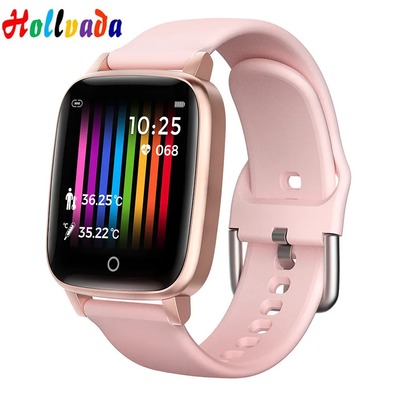 T1 Smart Watch With Body Temperature Measurement Heart Rate Blood Presure Call Reminder Fitness Tracker Watch For Android iOS