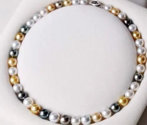 Elegant AAA 10-11mm Real freshwater multicolor natural pearl necklace 18