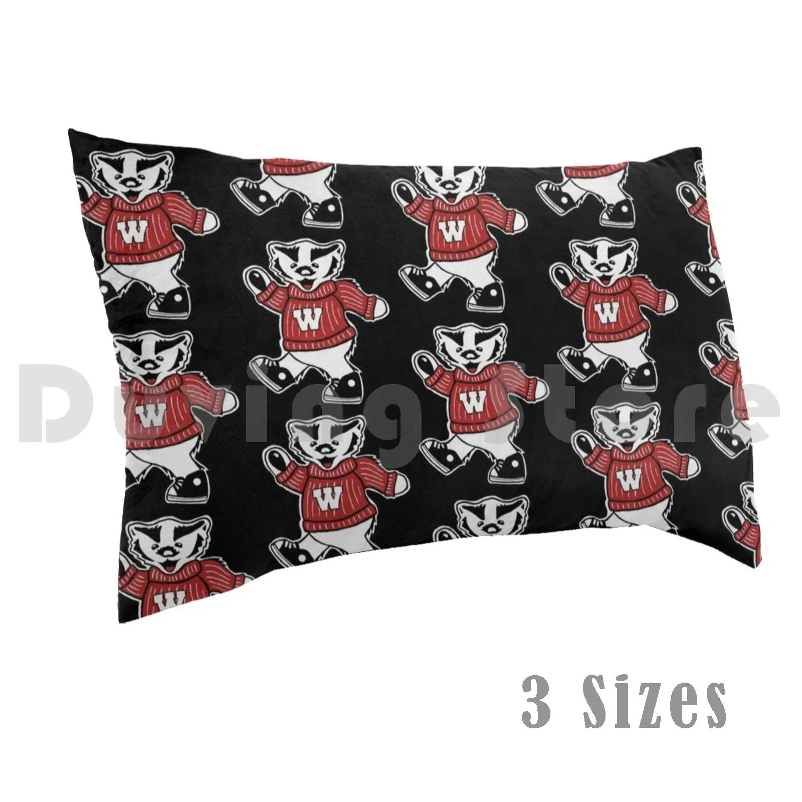 Wisconsin Bucky Badger Dancing Bear funda de almohada 20 * 30 pulgadas Wisconsin Bucky Badgers Madison