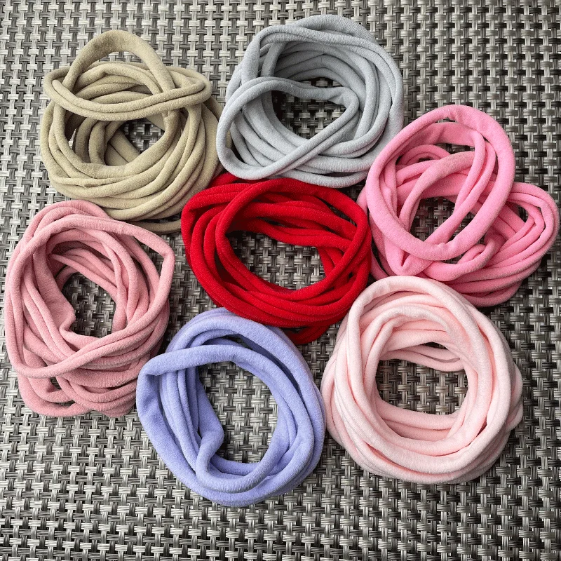 10Pcs/Set Soft Nylon Headbands For Children Girl DIY Hair Accessories