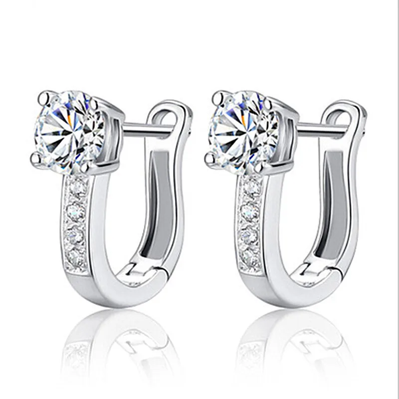 Orecchini coreani a forma di U in argento Sterling 100% reale 925 per le donne nuovi regali di gioielli CME1504